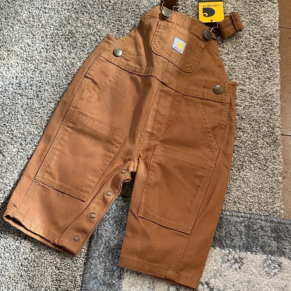 Carhartt Kids Tan/Brown Duck Canvas Overalls
